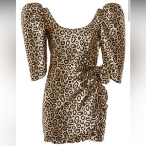 Alessandra Rich Metallic Leopard Mini Dress